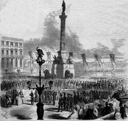 Innvielse av kongressens kolonne (1850-1859). Brussel, Belgia
