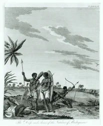 Innbyggere på Madagaskar, fra bind 2 av Memoirs and Travels av grev Benyowsky, utgitt 1790