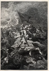 Italienske kriger - Slaget ved Fornovo - Ligaen i Venezia beseiret av den franske kongen Charles VIII - 1. italienske krig - Slaget ved Fornoue (Fornovo) (Italia) under Charles VIII 6. juli