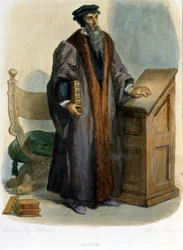 Jean Calvin (Jean Cauvin, fransk reformator og forfatter (1509-1564) - i "" Le Plutarque francais"", Ed. Mennechet