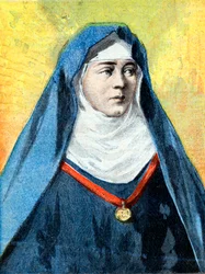 Julienne Duguesclin (1377-1404) benediktinsk nonne, illustrasjon "Le Petite Journal" av 23. juli 1894 (gravering)