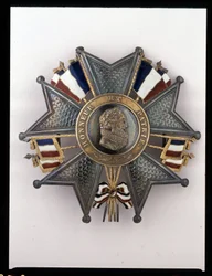 Juli Monarchy - Monarchy of July - Plakett of the Grand Cross, Louis Philippe 1st: "" Honor et Homeland"" - (bilde av Henry IV) coll. Soldater fra Antan