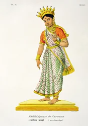 Kalika kone av Varuna, gravert av C. de Motte (1785-1836)