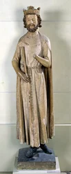 Kong Childebert I (497-558) fra klosteret Saint-Germain-des-Pres, ca. 1239-44 (kalkstein)