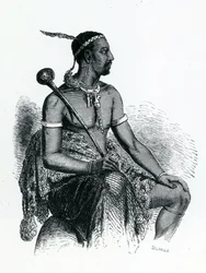 King Moshoeshoe I (c.1786-1870) 1833 (engraving)
