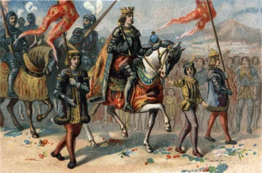 Kongen av Frankrike Charles VIII (1470-1498) gikk inn i Napoli, Italia, 22. februar