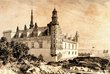 Kronborg slott, Hillerød, Danmark, 1850-tallet, fra `La Tour du Monde, utgitt Paris, 1860-tallet