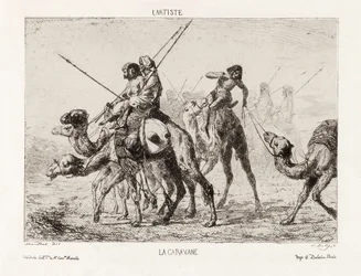 La Caravane, fra l"Artiste, pub. Sent på 1800-tallet (litografi)