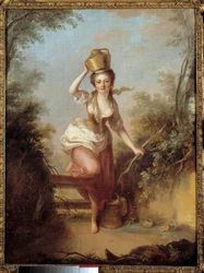 La laitiere Peinture de Huet (1700-tallet). Musee Cognacq Jay fra 1700-tallet, Paris