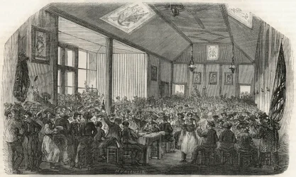 Tavernaen til båtmennene i Bercy på 1800-tallet - Gravering i "Tableau-de-Paris"" av Edmond Texier 1852