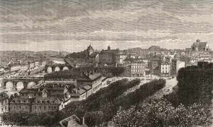 Laval - Mayenne - Pays de la Loire - gravering i "La France illustrée: geografi, historie, statistisk administrasjon" av VA Malt-Brown. 1884
