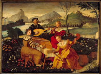 Countrykonserten Painting of the French School. Bourges fra 1500-tallet, Berry Museum