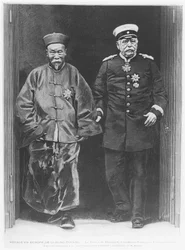 Li-Hung-Tchang på turné i Europa i 1896 med Otto von Bismarck