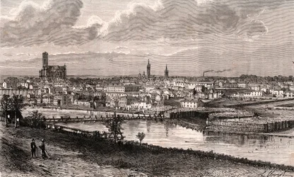 Limoges - Haute-Vienne - engraving in “La France illustree: geography, history, statistical administration” by V.A. Malt-Brown. 1884