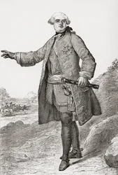 Louis Charles César Le Tellier kjent som hertugen av Estrées, 1695 1771. Fransk militærsjef og marskalk av Frankrike. Fra Les Heures Libres utgitt 1908.