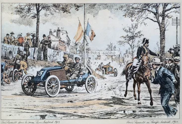 Louis Renault kjørte i Paris til Madrid-løpet i 1903, ca. 1903