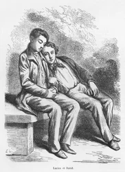 Lucien de Rubempre og David Sechard, illustrasjon fra 