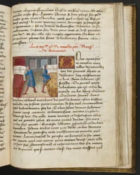 MS Hunter 252 184r-side fra Hundred New News, ca. 1461-62