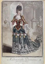 Mademoiselle Desmatins, musiker (sanger) av Operaen - gravering