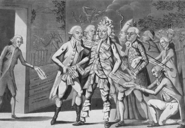 Man in assignates:... group of deputates søker en Brissoter» (Jacques Pierre Brissot de Warville 1754-1793) Anonym. Skrive ut. 1791