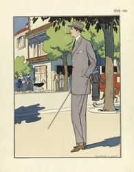 Herredrakt, av Marc-Luc, utgitt 1923 (sjablongtrykk)