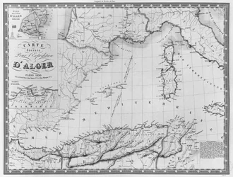 Kart utarbeidet for Alger-ekspedisjonen, 1830