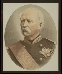 Marie-Edme-Patrice-Maurice de MacMahon (1808-93) Comte de MacMahon og hertugen av Magenta (litho-farge)