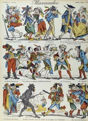 Maskerade: maskerte karikaturfigurer - Bilde av Epinal