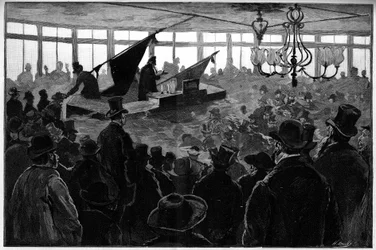 Meeting of protest organized by the anarchist group “La Panthere des Batignolles”” in Paris on January 23