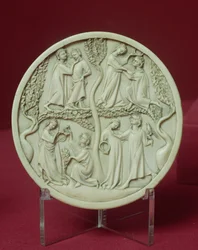 Speilkasse som viser hoffscener, ca. 1320-30 (se også 206960)