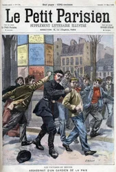 Diverse nyhet: Drapet på en politibetjent i Rue Vergniaud i Paris i 1900 - i “Le Petit Parisien”