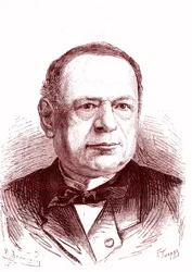Moritz Hermann Von Jacobi (1801-1874), russisk ingeniør og fysiker (galvanisering, elektriske motorer). Gravering 1867