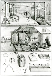 Ms 1064 fol.8 A Slate Quarry, fra Descriptions des Arts et Metiers