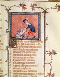 Ms 1126 f.66r The Violence of Jealousy, fra Roman de la Rose c.1487-95)