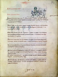 Ms 1175 f.92 St. Martin klipper kappen sin, fra Vieil Rentier dAudenarde, 1291-1302