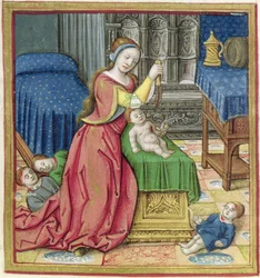 Ms 17 Athaliah (d.837 f.Kr.) fra Lives of Famous Women, ca. 1505