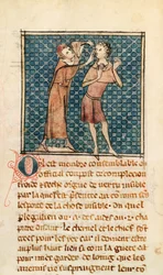 Ms 2030 fol.17 Oftalmology, illustrasjon fra La Chirurgie de Maitre Henri de Mondeville
