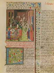 Ms 246 fol.151r Temporal and Terminal, fra den franske oversettelsen av De Civitate Dei av St. Augustine of Hippo (354-430)