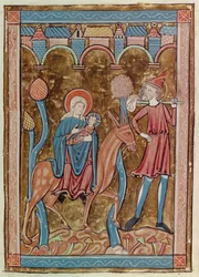 Ms 3016 fol.12 The Flight into Egypt, fra Psautier a l
