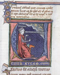 Ms 3469 Illumination from the Physics av Aristoteles (384-322 f.Kr.)