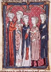 Ms 372 fol.141 An Engagement, fra Decrets de Gratien