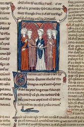 Ms 372 fol.168 A Marriage Scene, fra Decrets de Gratien