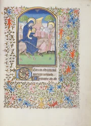 Ms 69 f.64r The Flight of the Holy Family, fra Besancons timebok