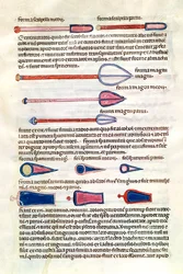 Ms 89 Ter fol.122v Kirurgiske instrumenter fra en avhandling av Abul Qasim Kalaf ibn al-Abbas al Zahrawi (Albucasis)