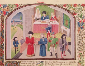 Ms 927 Fol.52v Prodigality, Liberality and Greed, from Ethics, Politics and Economics av Aristoteles (384–322 f.Kr.)