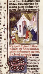 Fr 598 f.97 Prostituerte med klienter, fra Des Claires et Nobles Femmes, av Giovanni Boccaccio (1313-75) ca. 1403