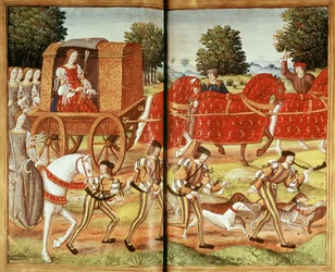 Ms Fr 874 f.31v A Hunt, illustrasjon fra Ovids epistler