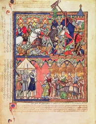 Ms M 638 f.10v Joshua, fra Morgan Picture Bible, ca. 1244-54