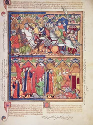 Ms M 638 fol.10r Joshua, fra Morgan Picture Bible, ca. 1244-54