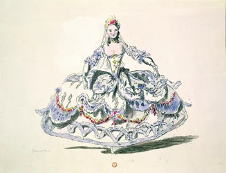 Operakostyme, fra Menus Plaisirs Collection, faksimile av A. Guillaumot Fils